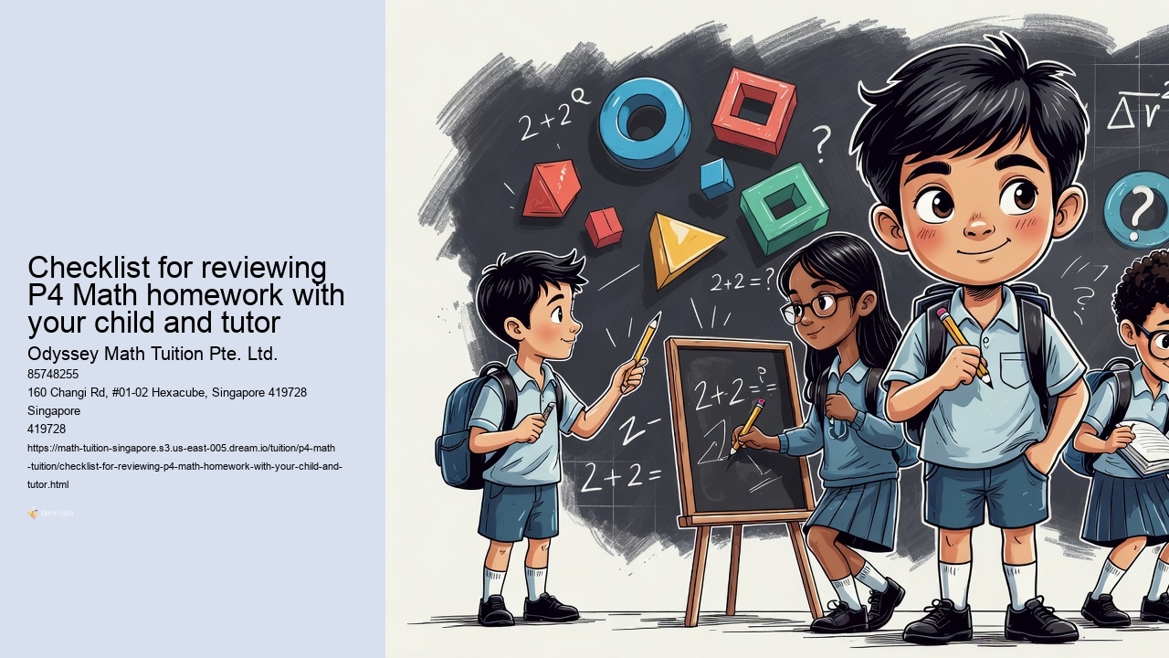 Checklist for reviewing P4 Math homework with your child and tutor